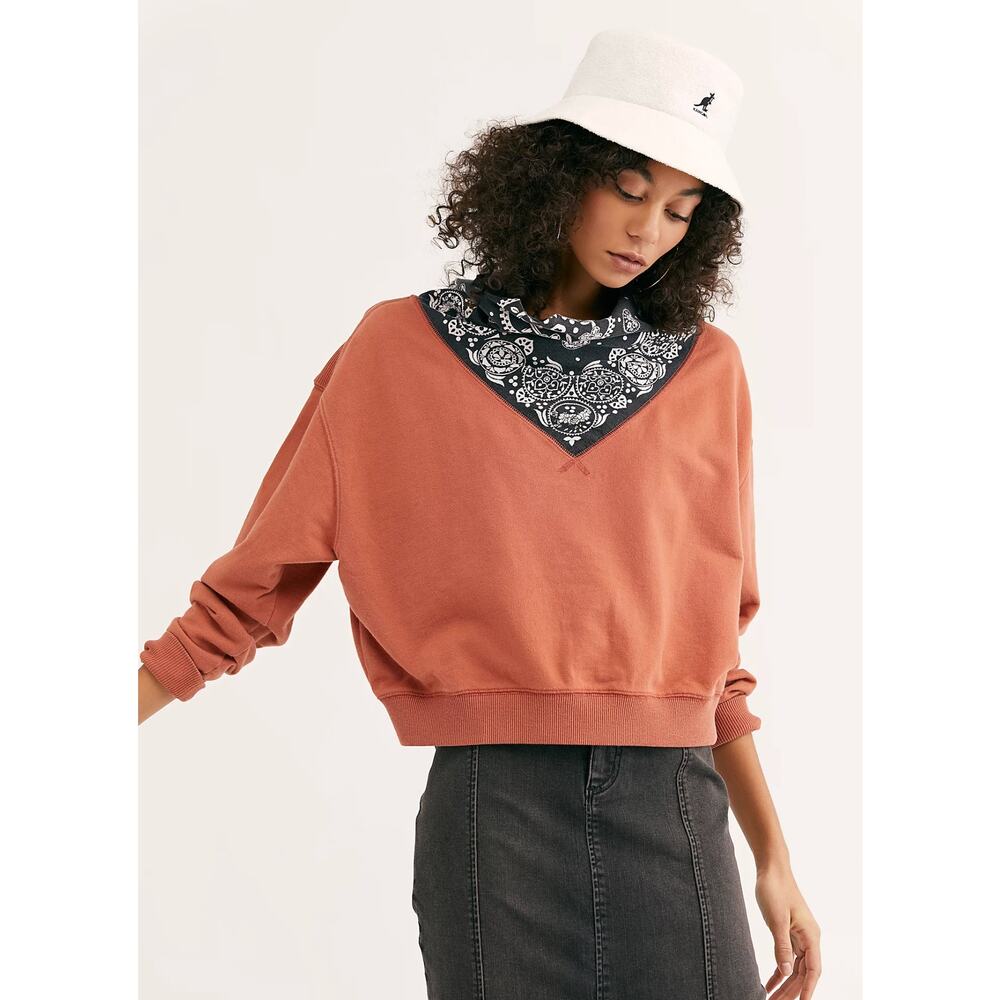 Free People S paisley bandana clay James Pullover